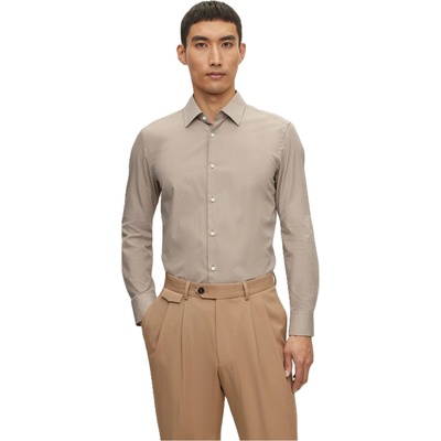 HUGO BOSS Риза Boss Men's Hays Kent Long Sleeve Plain Shirt - Beige