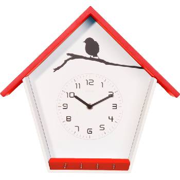 NeXtime Стенен часовник Cuckey червен (3109ro)