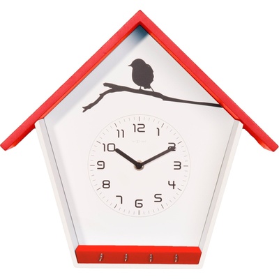 NeXtime Стенен часовник Cuckey червен (3109ro)