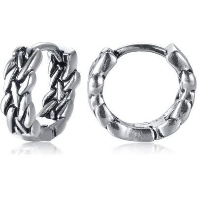 Impress Jewelry ocelová náušnice kroucený kruh Punk Braid stříbrné Typ Kus EH-321