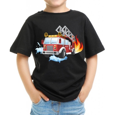 Fajntričko Kids dětské tričko HASIČI černá