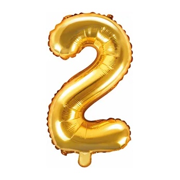 Image 1 of PartyDeco Балон от фолио Mini - число 2 златен