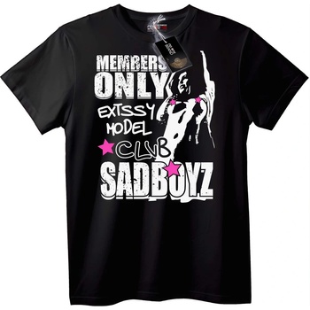 NOONEBRAND Тениска Клуб на Членовете Тъжни Момчета - 7XL, White