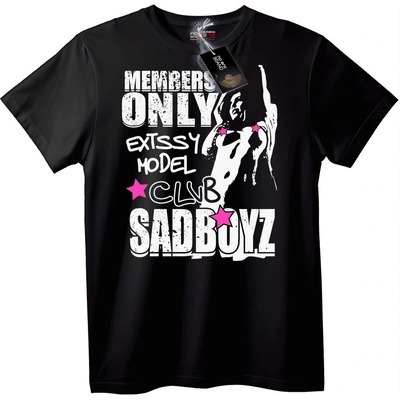 NOONEBRAND Тениска Клуб на Членовете Тъжни Момчета - 7XL, White