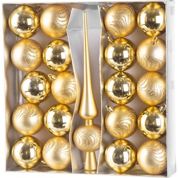 MagicHome Gule sada 21 ks 6 cm červené špic na vianočný stromček