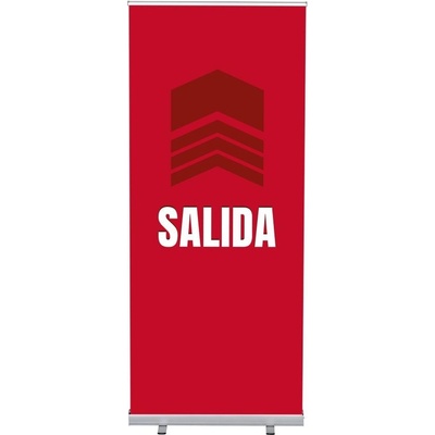 Jansen Display Set Roll-baneru Budget s vytištěným motivem, Východ, červený, španělsky, 870 x 2080 mm