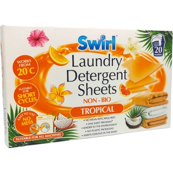 SWIRL перилен препарат под формата на листчета, Non-Bio, 20 пранета, Тропикал
