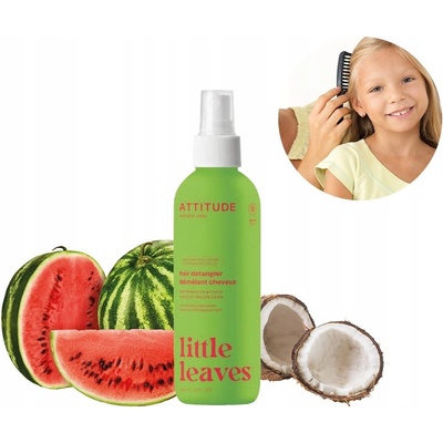 Attitude Sprej pre ľahké rozčesávanie detských vláskov Little leaves s vôňou melónu a kokosu 240 ml