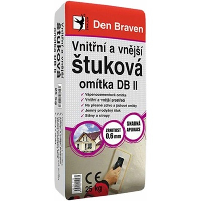 Den Braven Vnitřní a vnější štuková omítka DB II, pytel 25 kg