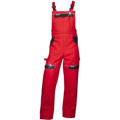 Ardon H8108 cool trend pánske Pracovné nohavice s trakmi červená čierna