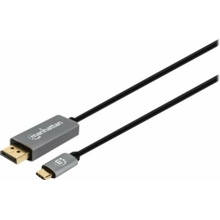 Manhattan 354844 USB DisplayPort 1.4 konektor rj45 2m černý
