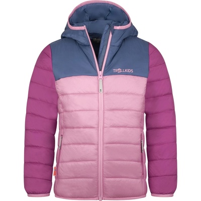 TROLLKIDS Детско синтетично яке Trollkids Girl's Eikefjord Jacket Synthetic jacket - Lotus Blue / Wild Rose / Mallow Pink - размер 122 (EU) (703-3288-1221)
