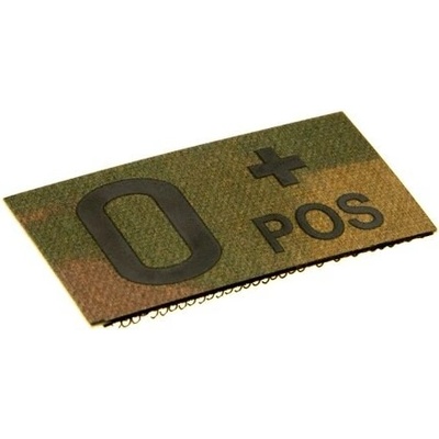 Nášivka krevní skupina IR Clawgear® – 0 +, Multicam®