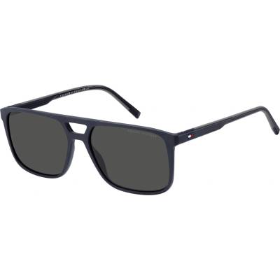 Tommy Hilfiger Слънчеви очила Tommy Hilfiger Men's Angular Square Sunglasses - Blue Grey