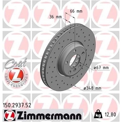 Brzdový kotúč (cena za 1ks) ZIMMERMANN 150.2937.52