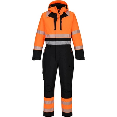 PortWest DX4 DX438 Reflexní zimní kombinéza HV oranžová/černá