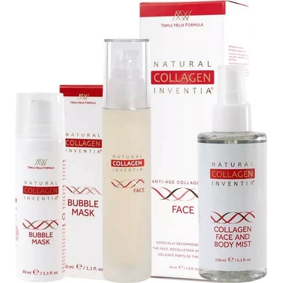 Inventia Živý kolagen FACE 50 ml + Bublinková maska 30 ml + živá voda 150 ml