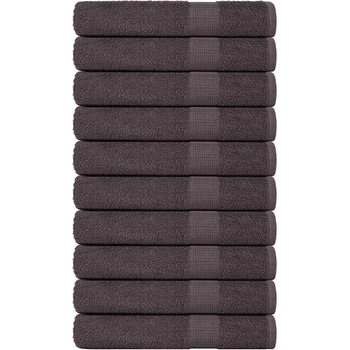 vidaXL Кърпи 10 бр антрацит 100x200 см 360 gsm 100% памук (136699)
