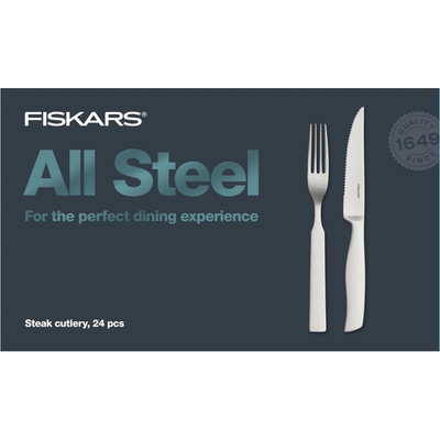All Steel souprava steakových příborů 24ks matná
