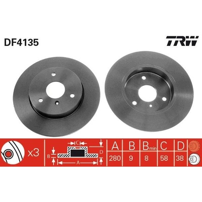 Brzdový kotúč TRW DF4135