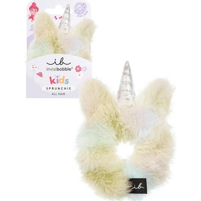 Detská ozdobná špirálová gumička Invisibobble Kids Sprunchie Unicorn - žltá