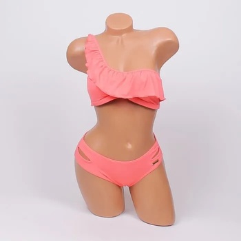 Image 1 of Свеж бански в коралов цвят с къдри