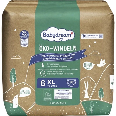Babydream ekologické pleny XL 14 - 20 kg 6 26 ks