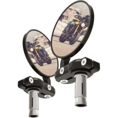 Zrkadlá do koncov riadidiel Oxford OX120 Bar End Mirror univerzálne, okrúhle - čierna (pár)