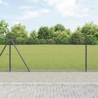 vidaXL Svařovaná drátěná plotina s betonovou základnou 100 x 1 m Šedá