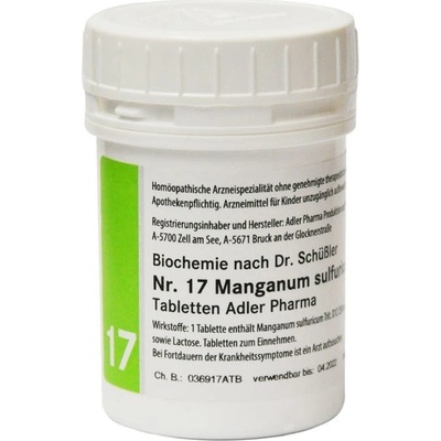 Adler Pharma Schüsslerove soli Nr. 17 Manganum sulfuricum D12 400 tabliet