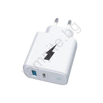 WINNER GROUP-WG - Адаптер за бързо зареждане 1xUSB-C + 1xUSB-A Power Delivery 38W бял (WN0054)