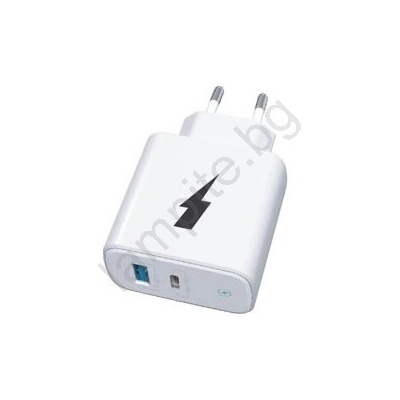 WINNER GROUP-WG - Адаптер за бързо зареждане 1xUSB-C + 1xUSB-A Power Delivery 38W бял (WN0054)