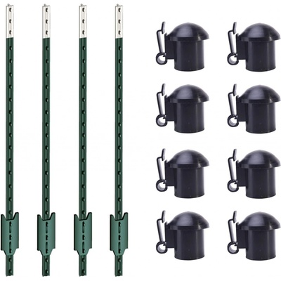 Sada T-sloupky pro elektrický ohradník 152 cm + krytky s izolátorem - 50 ks