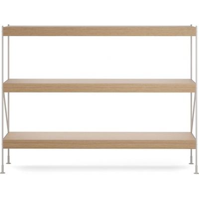 AUDO Policový systém Zet 114, Ivory Steel / Natural Oak