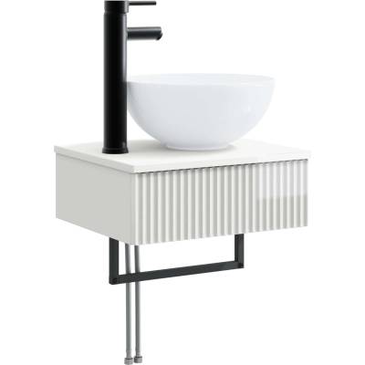 vidaXL Мивка за измиване, монтирана на стена Бял гланц 40 x 35 x 39 см (890172)
