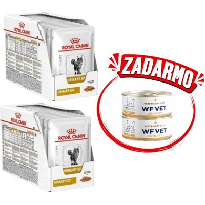 Royal Canin VD Cat kaps. Urinary S/O Moderate Calorie 24 x 85 g + WF VET Urinary cat – bravčové mäso 2x200 g