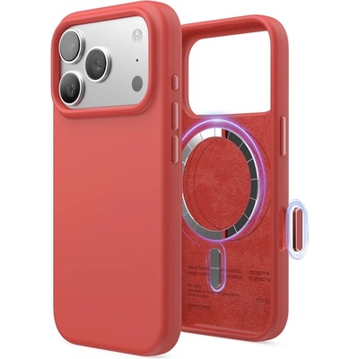 elago Силиконов (TPU) калъф с MagSafe за iPhone 17 Pro - Elago Magnetic Soft Silicone Case (червен) (ES17MSSC63PRO-RD)