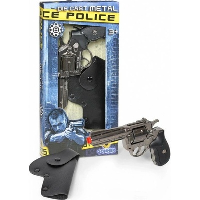 Gonher Kovový policejní revolver s pouzdrem 239880