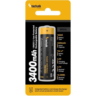 Technik Nabíjateľná Li-Ion batéria 18650 3400mAh 3,7V B1 TR1834