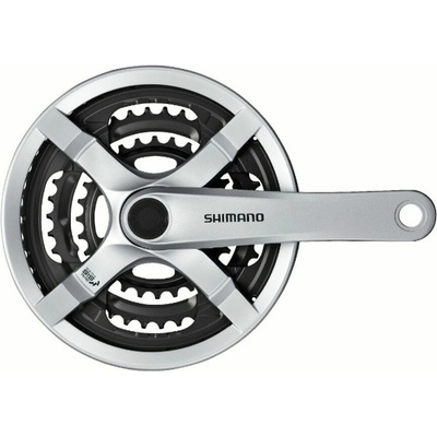 Kliky SHIMANO Tourney FC-TX501-S 170mm 42-34-24 zubov, strieborné s krytom, v krabičke