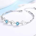 Silenti Jewelry Сребърна гривна "Детелина" - Син