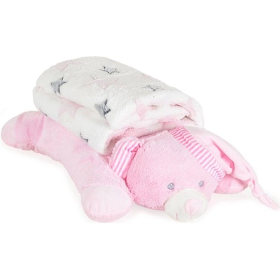 Cangaroo Одеяло 90/75 cm с възглавница Sleepy Bear розов (3800146271633)