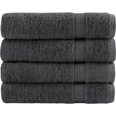 vidaXL Премиум хавлии SOLUND 4 бр антрацит 100x150 см 600 gsm (137165)