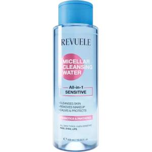 Revuele Micellar Cleansing Water All-in-1 Sensitive, мицеларна вода с пребиотици и пантенол, 400 мл