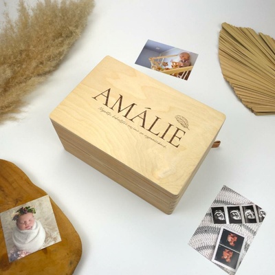Lovelu Dřevěná krabička na vzpomínky s gravírováním – personalizovaný dárek