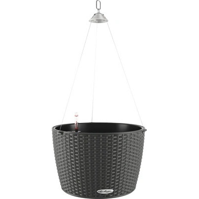 Lechuza Samozavlažovací plastový závesný kvetináč Nido Cottage 35 cm antracit