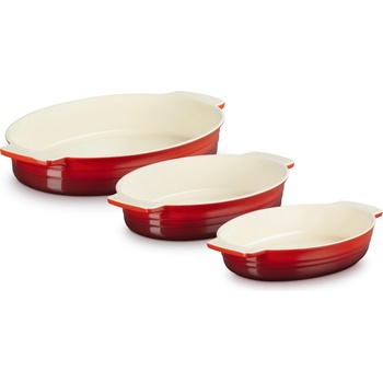 Le Creuset овални съдове за печене, черешови, 3 бр (79343000600082)