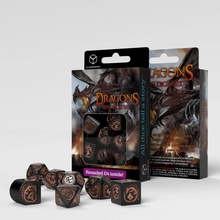 Q-Workshop Kocky Dragons Modern dice set: Obsidian