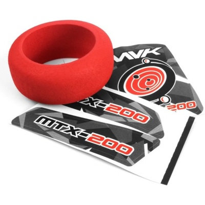 Maverick 1:18 Atom 4WD Electric Truck: Mechový kroužek volantu vysílače a červené samolepky