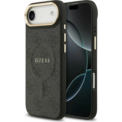 GUESS PU Leather 4G Gold Frame MagSafe Задний чехол за iPhone Air Black Guess | Cheren | МЪЖЕ | UNI